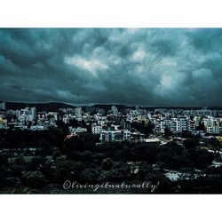 High angle shot of townscape against sky