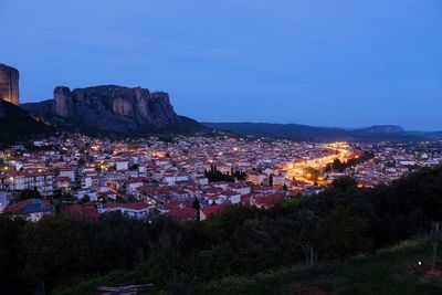 High angle view of townscape against sky