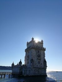 View of castle against sea