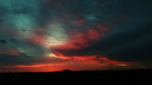 Scenic view of dramatic sky during sunset