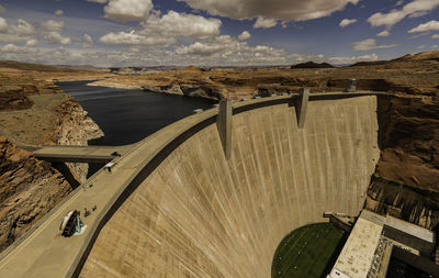 High angle view of dam