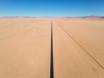 Scenic view of desert against clear sky