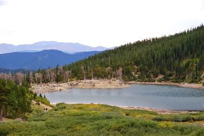 Scenic view of lake and mountains