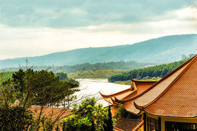 View of temple against cloudy sky