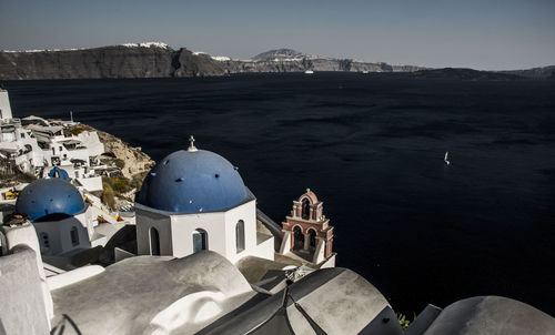 High angle view of cathedral at seaside