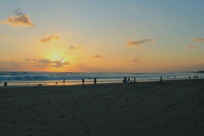 Scenic view of beach during sunset