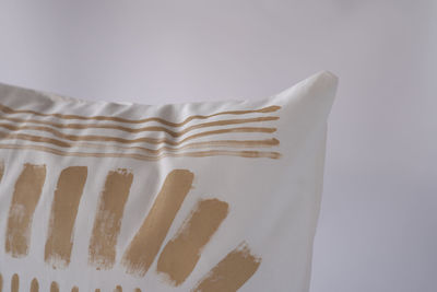 Close-up of cake against white background