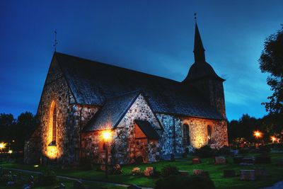 View of church against blue sky