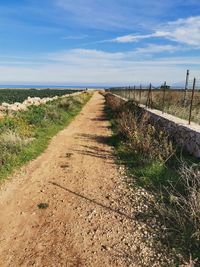 Empty road along countryside landscape