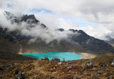 Scenic view of mountains against sky