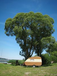 Travel trailer parked in park