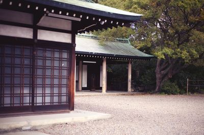 House against trees