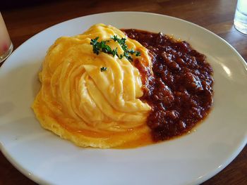 Close-up of served food