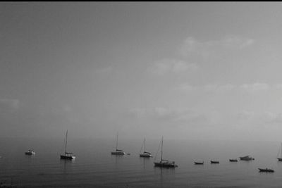 View of boats in sea