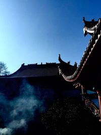 Low angle view of temple against sky