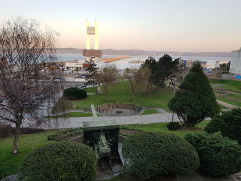 Scenic view of park against clear sky