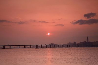 Scenic view of sunset over sea