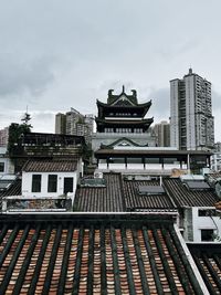 Buildings in city against sky