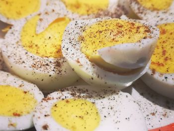 Close-up of breakfast served in plate