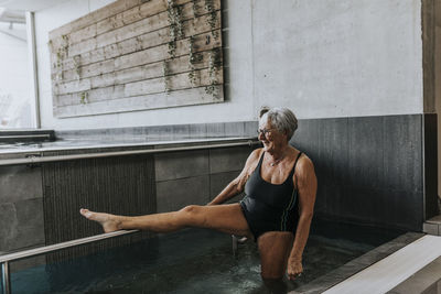 Senior woman in spa swimming-pool