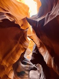 Low angle view of rock formations