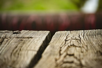 Close-up of wooden plank