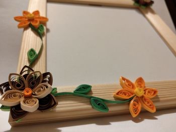 Close-up of flowers on table