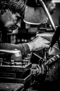 Man working on machinery