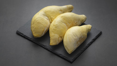 High angle view of bread on table