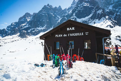 Close-up of snow covered mountain