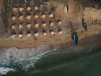 High angle view of people on beach