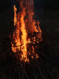 Bonfire on field in my home 