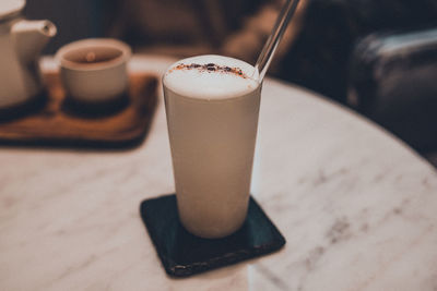 Close-up of drink on table