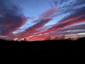 Scenic view of dramatic sky during sunset