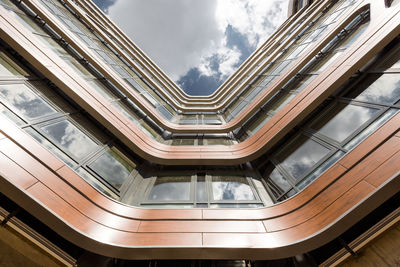 Low angle view of modern building against sky