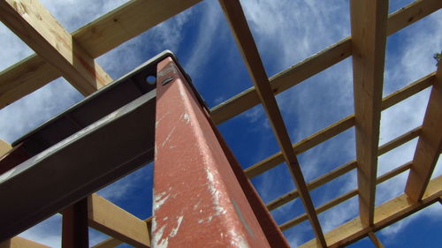 Low angle view of built structure against sky