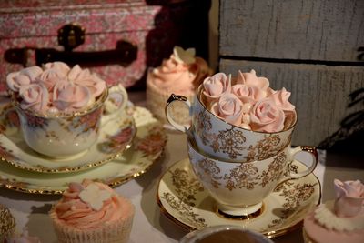 Close-up of cake on table