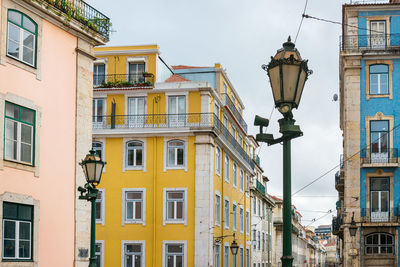 Low angle view of residential buildings against sky