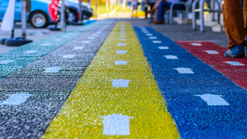 Close-up of road marking