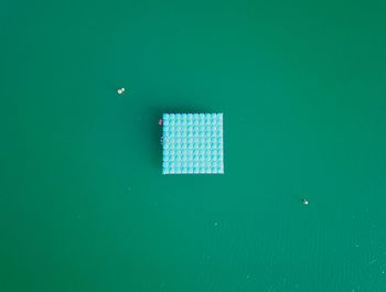 Aerial view of floating platform in sea