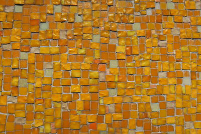 Full frame shot of yellow brick wall