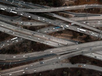 High angle view of highway in city