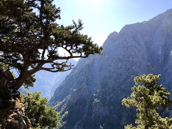 Scenic view of mountains against clear sky