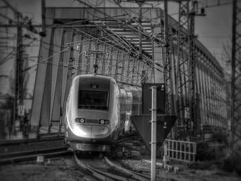 High speed train on railroad track