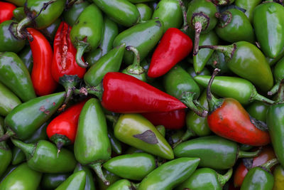 Full frame shot of chili peppers for sale in market