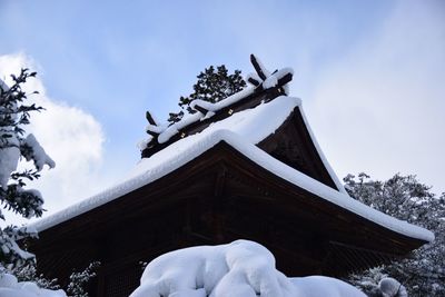Low angle view of traditional building against sky