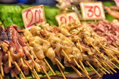 Close-up of food for sale at market stall