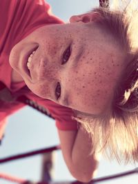 Close-up portrait of smiling boy