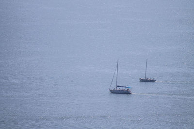 Sailboat sailing on sea