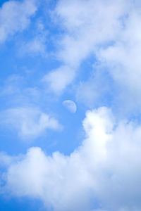 Low angle view of moon in sky